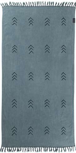 t limited edition peace lines print stonewash plaid cotton towels + blankets