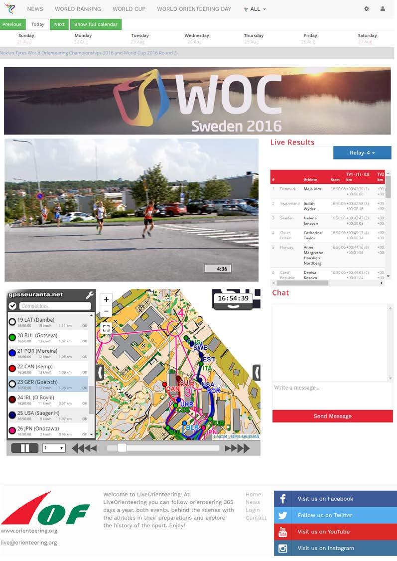 Event presentation LIVE Orienteering event Event in the LIVE Orienteering Calendar Alert banner in LIVE Orienteering Event page: Programme, Trailer, News, Event sponsors, Information about the event,