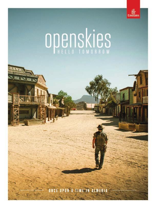 OPEN SKIES ENGLISH EDITION KEY FACTS: LANGUAGE: English CIRCULATION: Available in the seat pocket of Emirates flights in all cabins and distributed through the complete Emirates lounge network
