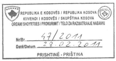 REPUBLIKA E KOSOVËS/REPUBLIKA KOSOVA/ REPUBLIC OF KOSOVO