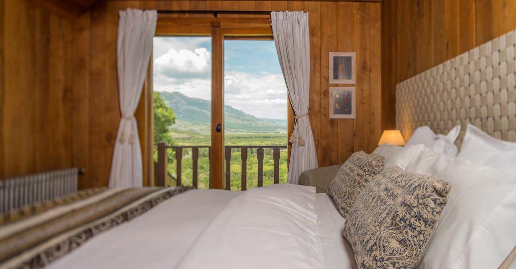 Estancia Caballadas secluded hilltop lodge is tucked into a circle of trees, protecting it from the strong Patagonian wind, but leaving it with a stunning panoramic view across the