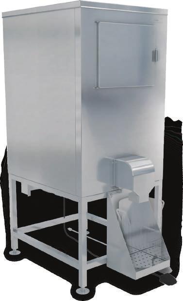 single phase, 15 amps Add 5-1/2 in back for chain guard plus 11 in front for bagger DISP-1000 Ice Storage Dispenser