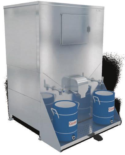 Ice & Water Dispenser 26 One placement for ice & water 5 gallon container capacity Seamless polyurethane liner Adjustable flanged feet come standard and adjustable casters with brake available