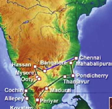 6. The Eastern Coastal Plains stretch from Kanyakumari in the south to West Bengal in the east.