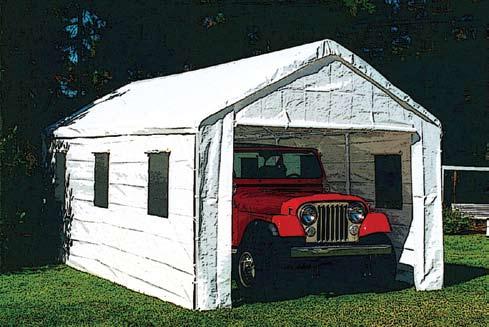 Enclosed Universal 10ft X 20ft 10ft8in Wide x 20ft Deep x 6ft8in Side Height / 9ft9in Center Height King Canopy Item #: BJ2PC With 8 Legs, Cover, Side Wall kit with Windows, Elastic Ball Straps &