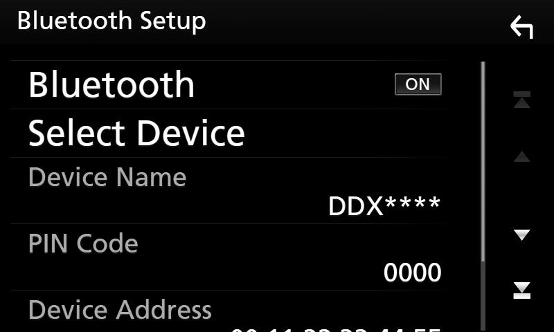 Upravljanje funkcijom Bluetooth ÑÑSpojite Bluetooth jedinicu 1 Dodirnite [Select Device] na zaslonu Bluetooth POSTAVKE. Ako je uređaj uparen, Bluetooth uređaj ne može se spojiti iz uparenog uređaja.