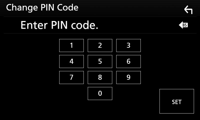 Upravljanje funkcijom Bluetooth ÑÑPromjena PIN koda 1 Dodirnite [PIN Code] na zaslonu Bluetooth POSTAVKE. hhprikazuje se zaslon za postavljanje PIN koda. 2 Unesite PIN kod.