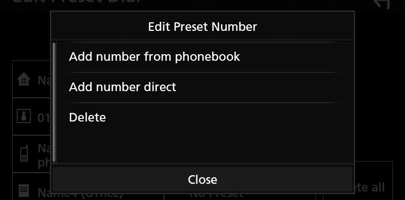 ÑÑPrijenos imenika Možete prenijeti imenik u Bluetooth pametni telefon putem PBAP. 1 Dodirnite [ ]. 2 Dodirnite [ ].