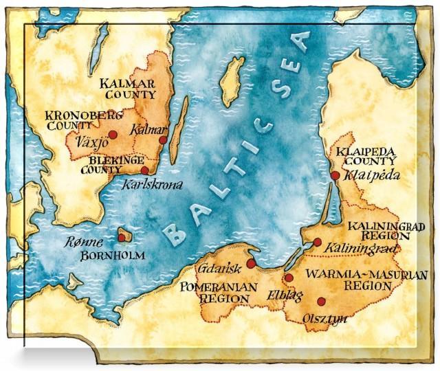 The borderland and euroregion Countries Lithuania Poland Russia Eligible area Klaipėda, Marijampolė and Tauragė counties and as adjacent: Alytus, Kaunas, Telšiai and Šiauliai counties