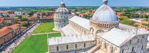 celebrated Leaning Tower (exterior), the Baptistery (exterior) and other important monuments.