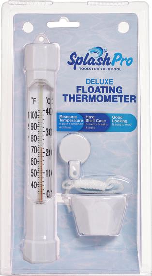 THERMOMETERS DELUXE FLOATING THERMOMETER Snap-on flotation cap: makes it easy to read Good Looking: includes rope for easy