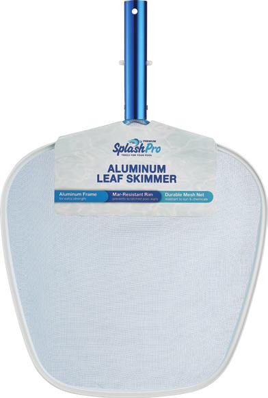 ALUMINUM LEAF SKIMMER Durable Aluminum Frame: for extra strength Mar-Resistant Plastic Rim: prevents scratching on