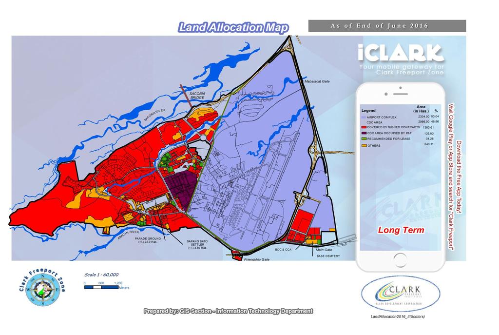 Land Allocation Hectares Leased Area 1,382 Available 36 Clark Freeport Zone Map