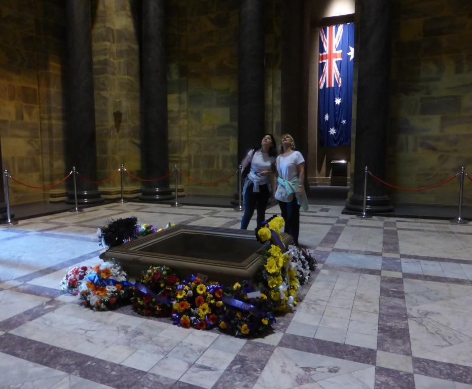 The Stone of Remembrance is inset into the centre of the marble floor,