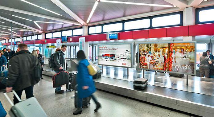 COLORAMA ARRIVAL AREAS With this network of 9 baggage belt coloramas and 2 wall coloramas, you can reach all arriving