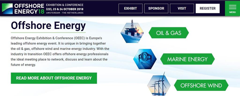 OFFSHORE ENERGY 2018 Wind Export Promotion & Events Platform AMSTERDAM PREPARATIONS IN FULL SWING Matchmaking Enterprise Europe Network (EEN) Incoming