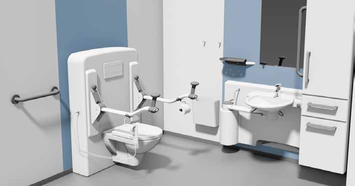 The flexible washbasin also provides the opportunity to design complete bathrooms in less space.