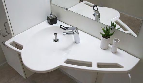 You can adjust the height of the washbasin to suit the physical capabilities of the individual
