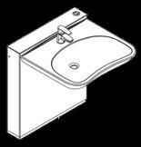 Mixer tap and plumbing kit is included with the washbasins. HOSPITAL 66x68 cm Item no.