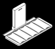 The lying area is 18 cm shorter than the length of the shower/changing bed. Bed and end guards can be mounted if needed.