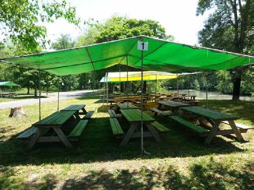 These are not provided by Adventureland. Our Party Canopy: 4 picnic tables located in our Picnic Grove.