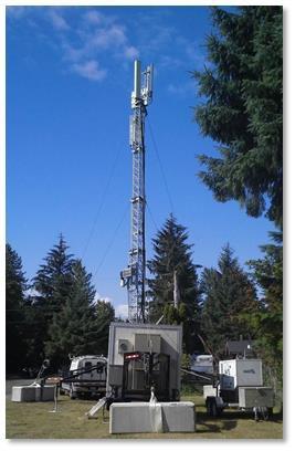 COWs - Cellular on Wheels Trailer based portable cell tower, designed for deployment into local communities when faced with a loss of, or threat to the TELUS