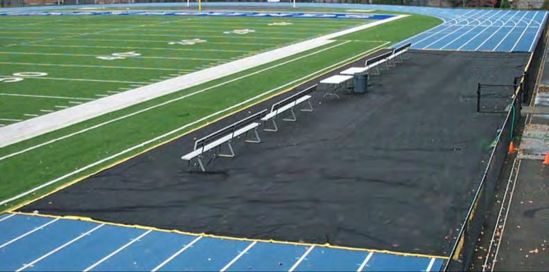 FOOTBALL & TRACK Page 11 Custom 30 x 150 Shown Bench Zone Sideline TRACK PROTECTOR Cross-Over Zone TRACK PROTECTOR These track protectors resist and cushion against cleats, shoes, and wheeled