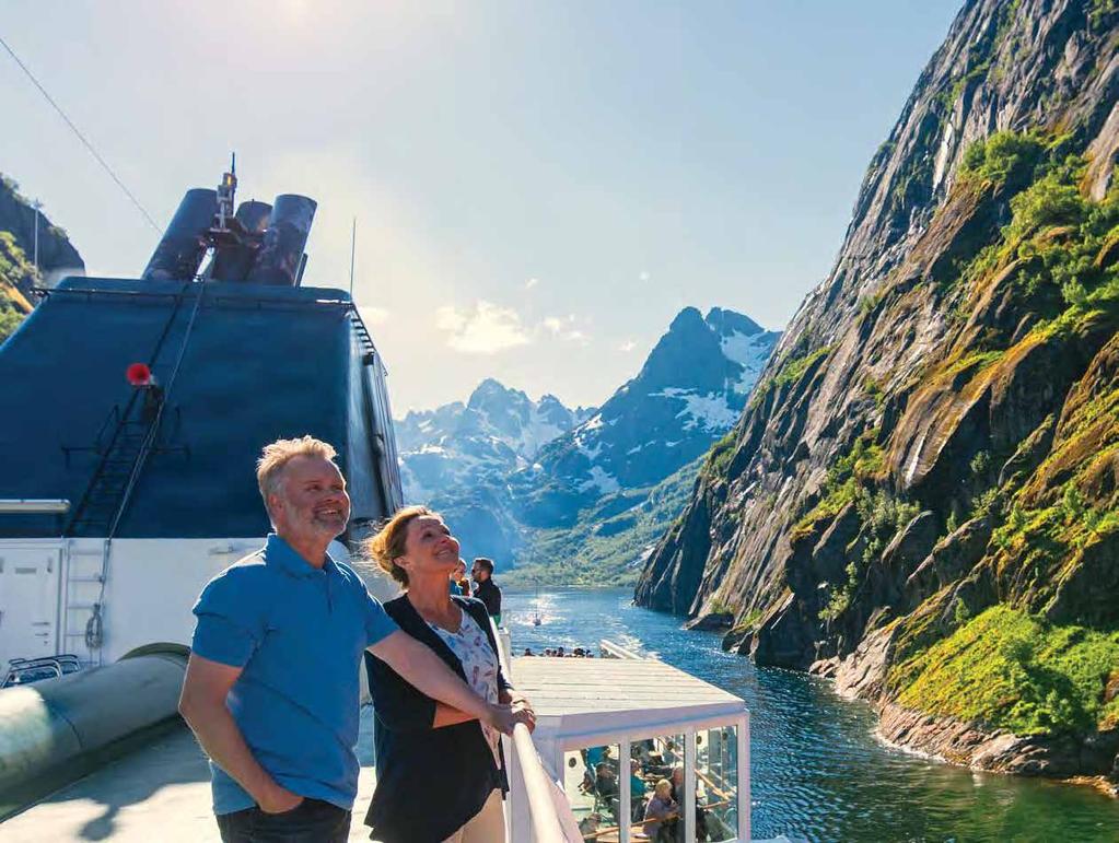 A day of highlights TROLLFJORD AGURTXANE CONCELLON The daytime sailing through the Lofoten Islands is a highlight for many