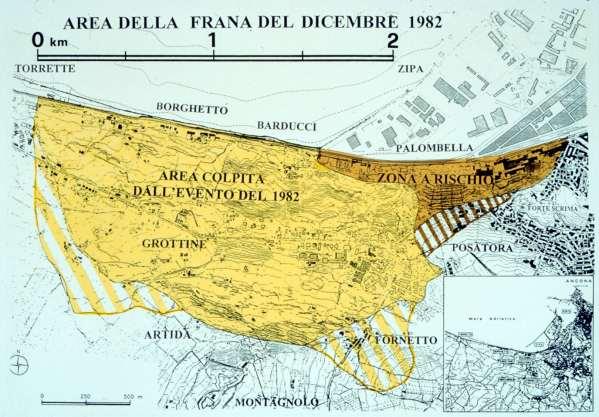 The wide Landslide of Ancona (1982) the history Night of 12th December 1982 Morning of 13th December 1982 The hill Montagnolo starts to slide towards the sea the disaster Extension 220 hectares