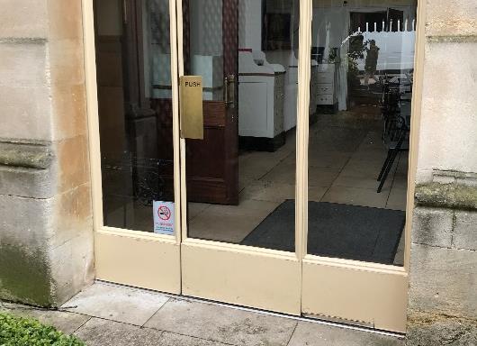 This exterior entrance is not always open. If you are accessing the Restaurant from the house internally, there is step free access.