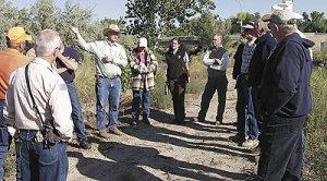 Weed Tour Shows Hope for Eradication of Noxious Weeds and Trees September 16, 2008 Link to article By Tina Oliver Helper. Roger Barton explains the Russian olive removal project along the Price River.