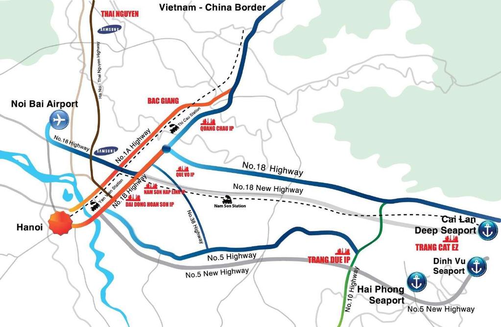 MAP OF KBC S IPs IN THE NORTH OF VIETNAM (Bac Giang province)