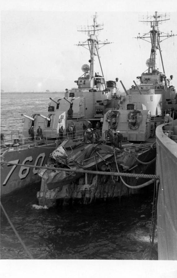 Destroyers when we received word that an air attack was due about noon so the Task Force was split into 2 groups and stationed about 25 mile apart.