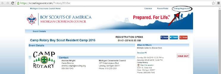 CAMP ADMINISTRATION ONLINE CAMP REGISTRATION For Summer Camp 2019, the Michigan Crossroads Council will continue to use the Black Pug registration platform which utilizes a more user-friendly process