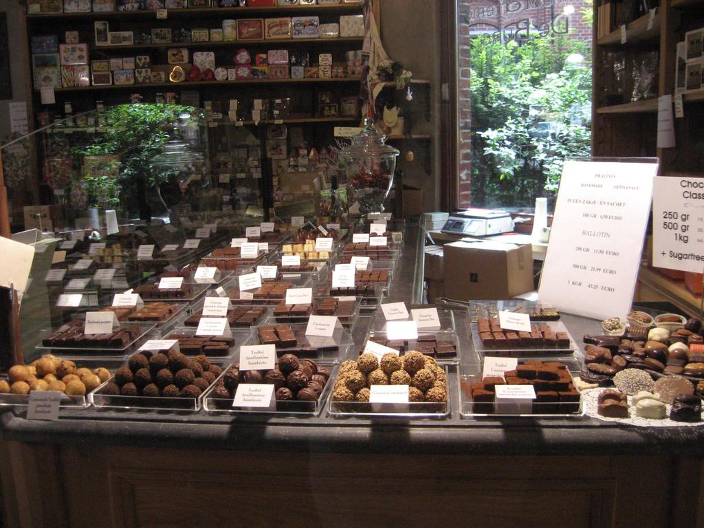 and there also many chocolate stores, with prices that did not