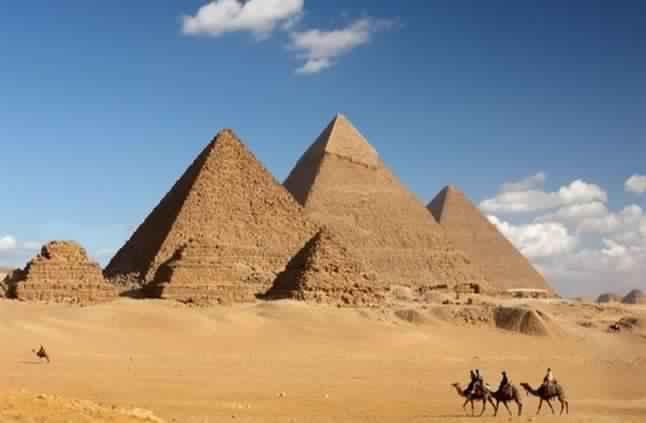 Pyramids of Cheops, Chephren and Mykerinus, followed by a stop at the Sphinx; an ancient symbol of the pharos wisdom and strength embodied in a huge