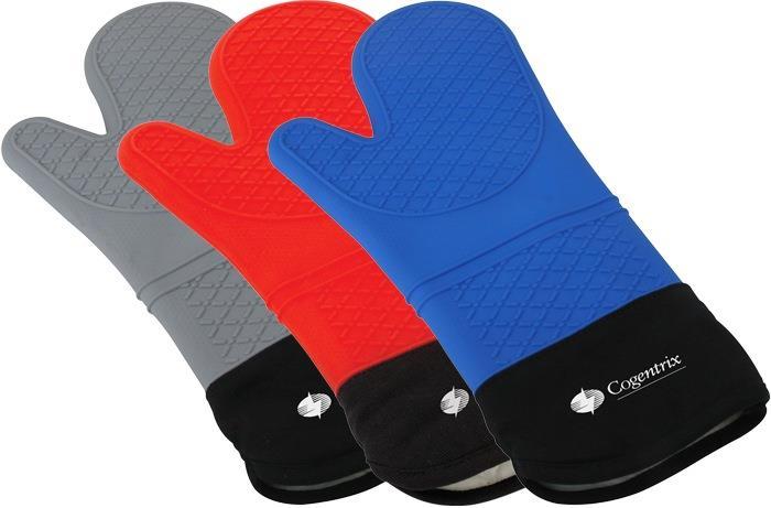 15 Silicone Oven Mitt Heat-resistant oven mitt combines silicone with the comfort of a cotton insert. Silicone exterior protects your hand when taking hot pots or pans out of the oven.