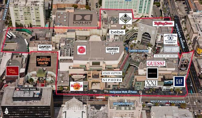 STRONG CONSUMER BASE AERIAL VIEW Hollywood & Highland s unmatched visibility and pedestrian traffic cannot be duplicated, with traffic estimated to range from a low of 1.