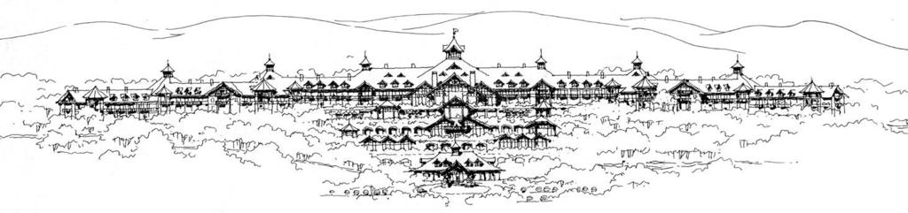 Figure 3.3: Architectural elevation of the Wildacres Resort (north elevation). 3.1 Wildacres The Wildacres Resort, one of several integrated resort components, is positioned directly across from the main entrance to the Ski Center.