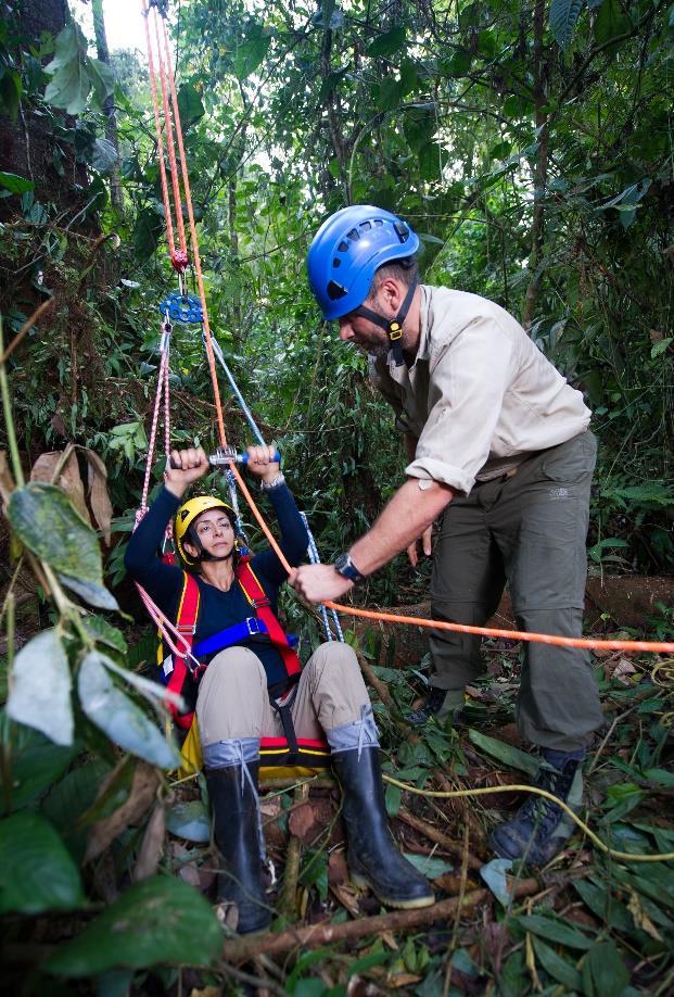 The 2016 British Exploring Society Peruvian Amazon Expedition was the test bed for the canopy-access system, demonstrating applications in scientific studies and film making.
