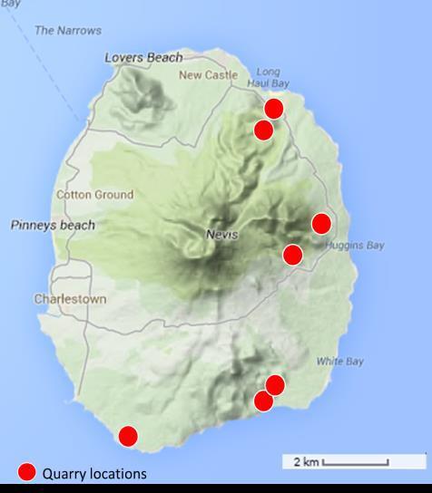 Mining Hotspots on Nevis IWEco Project focus: Land Degradation Amount of