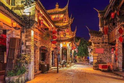 Day 12: Yangtze River Cruise Chengdu Check out of your cabin this morning in Chongqing and take a tour around Ciqikou, a centre of cobbled streets and porcelain wares.