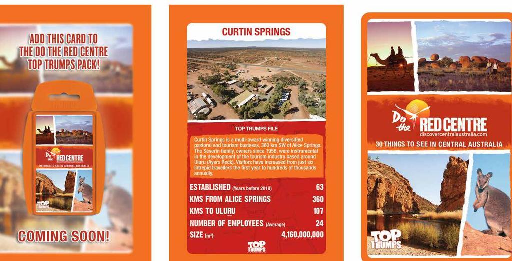 19 In January 2018, Tourism Central Australia commenced development of an officially licensed #RedCentreNT custom edition of Monopoly, that features local tourism businesses and locations.