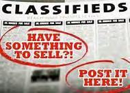 We now have a classifieds page on our website! only $25 plus tax for 30 days!