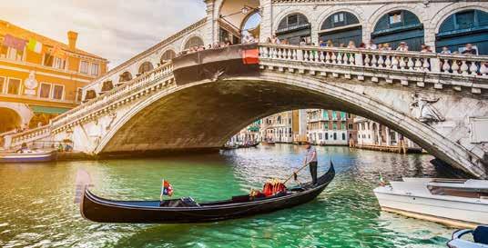 Tour Highlights Romantic Waterways, Timeless Art & Fascinating History Gondola Ride in Venice While exploring one of the most celebrated travel destinations in the world, we have the opportunity to