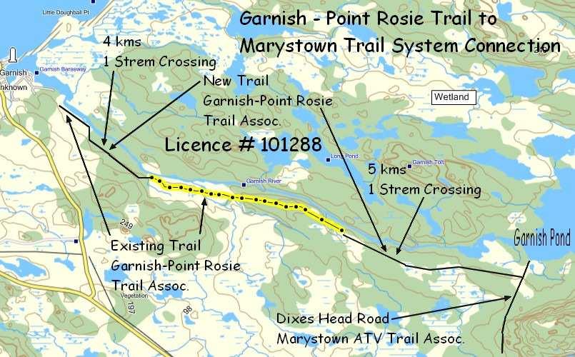 Appendix 1 GPS Software Map showing Garnish to Marystown Trail and