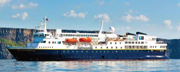 NATIONAL GEOGRAPHIC EXPLORER Capacity: 148 guests in 81 outside cabins. REGISTRY: Bahamas. OVERALL LENGTH: 367 feet.