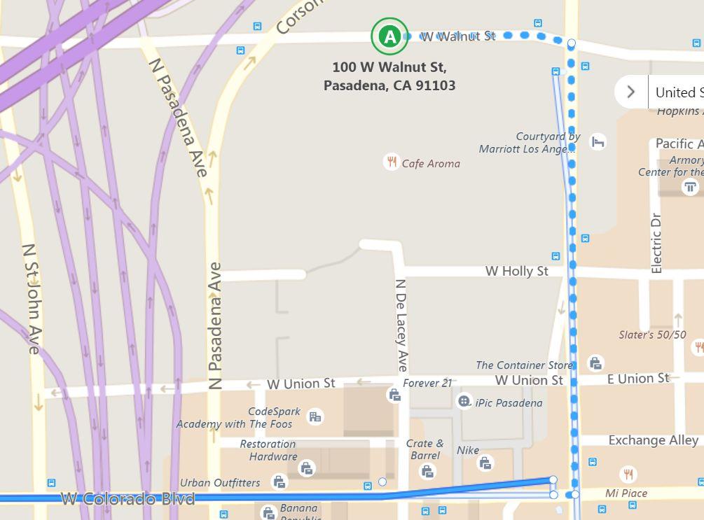 2. Take the Metro Bus # 180 toward Hollywood / Vine Station at the corner of Colorado Blvd / Fair Oaks 3.
