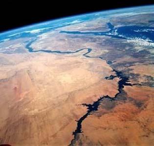 Nile river from space.