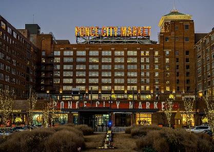 4 Restaurant and Shopping Experiences Located within 2 Miles of Downtown Ponce City Market $-$$$ Krog Street Market $-$$$ At the heart of Ponce City Market is the marketplace itself, a flexible space